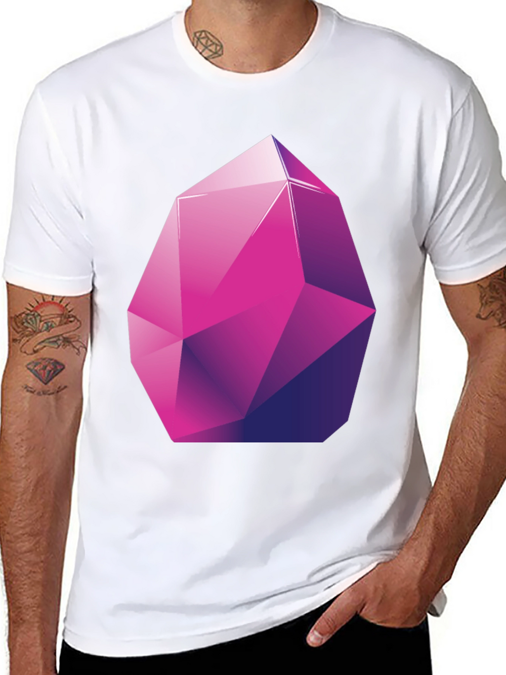 Geometric Crystal Graphic Tee - Stylish Modern Design