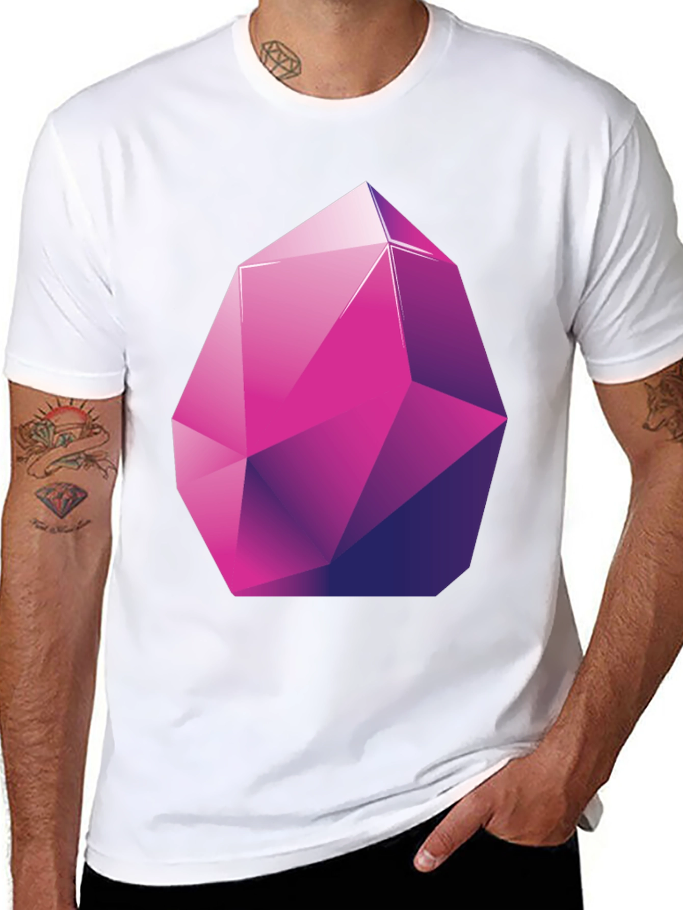 Geometric Crystal Graphic Tee - Stylish Modern Design