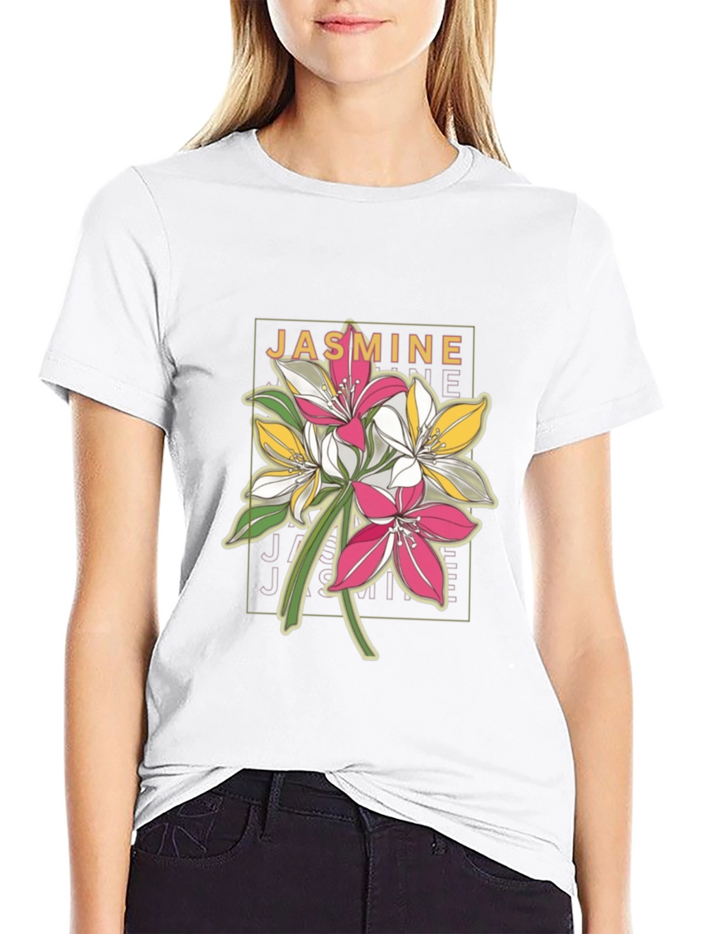 Jasmine Flower T-Shirt - Modern Floral Tee