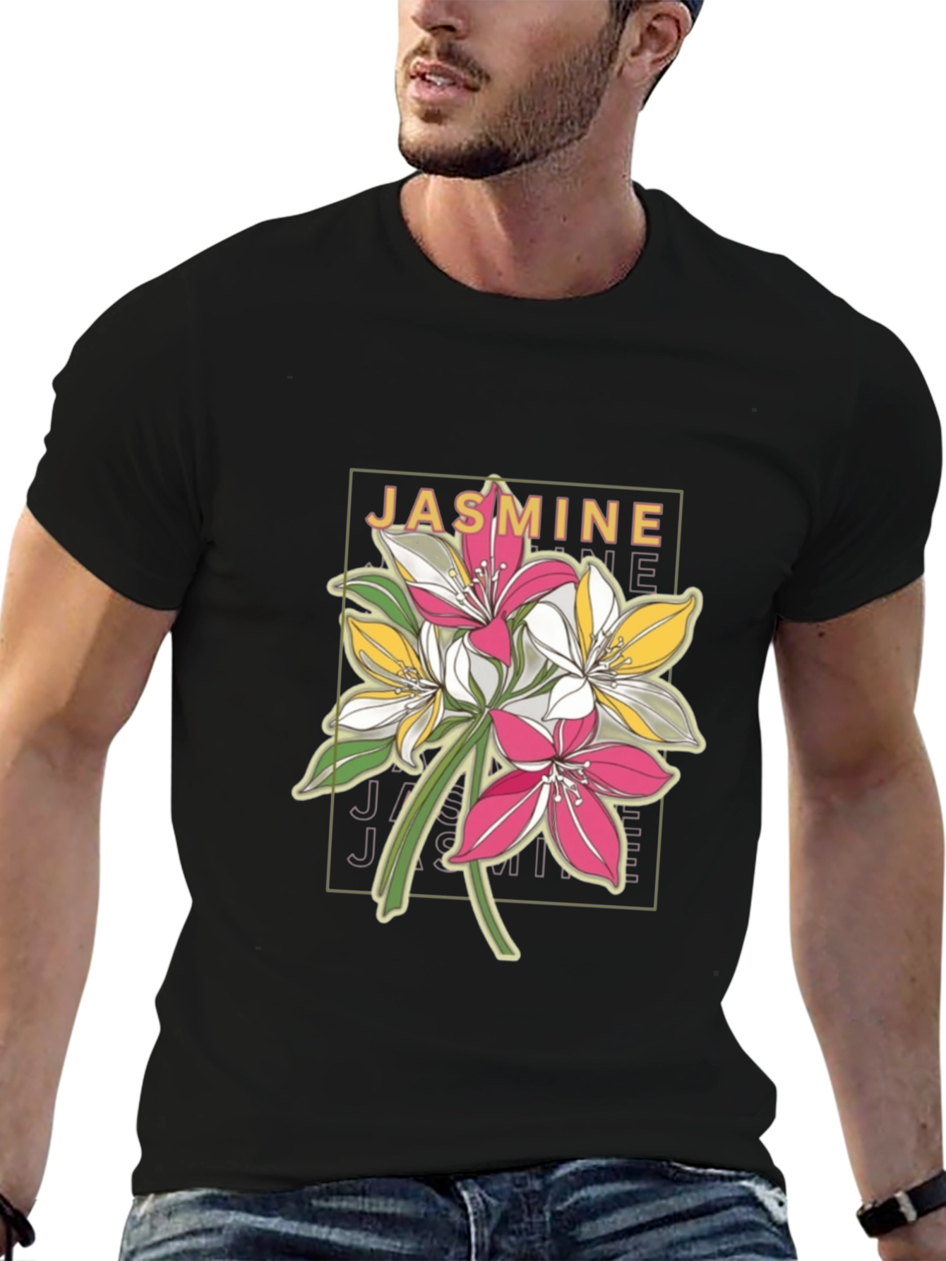 Jasmine Flower T-Shirt - Modern Floral Tee