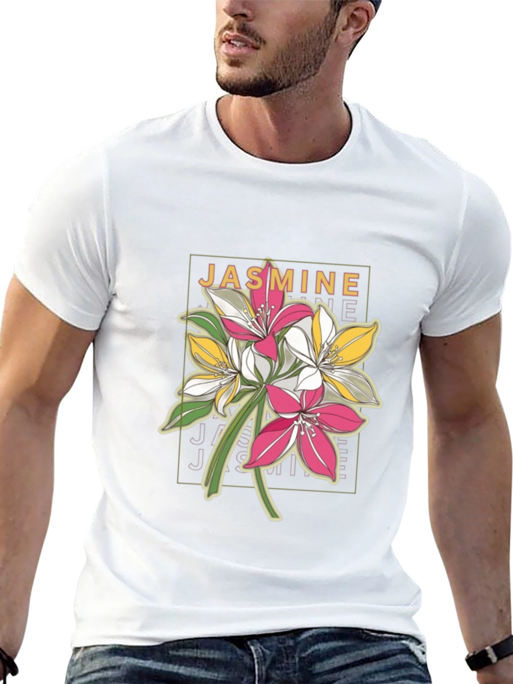 Jasmine Flower T-Shirt - Modern Floral Tee