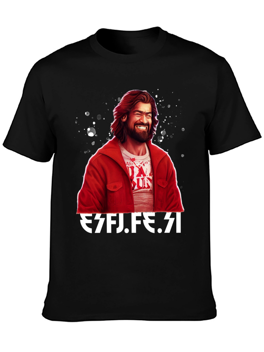 Mans Graphic Tee - Funny Design Black Casual Shirt