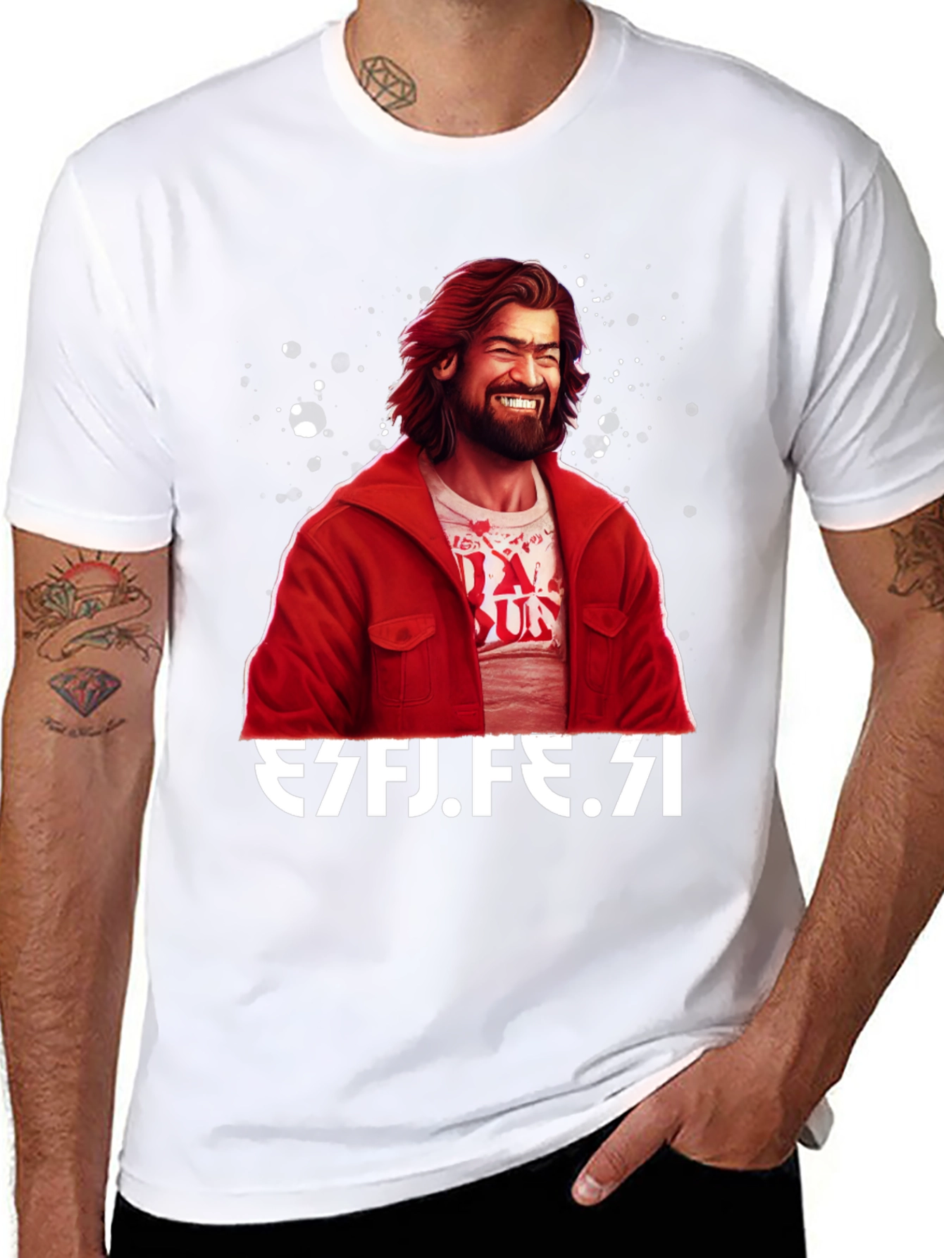 Mans Graphic Tee - Funny Design Black Casual Shirt