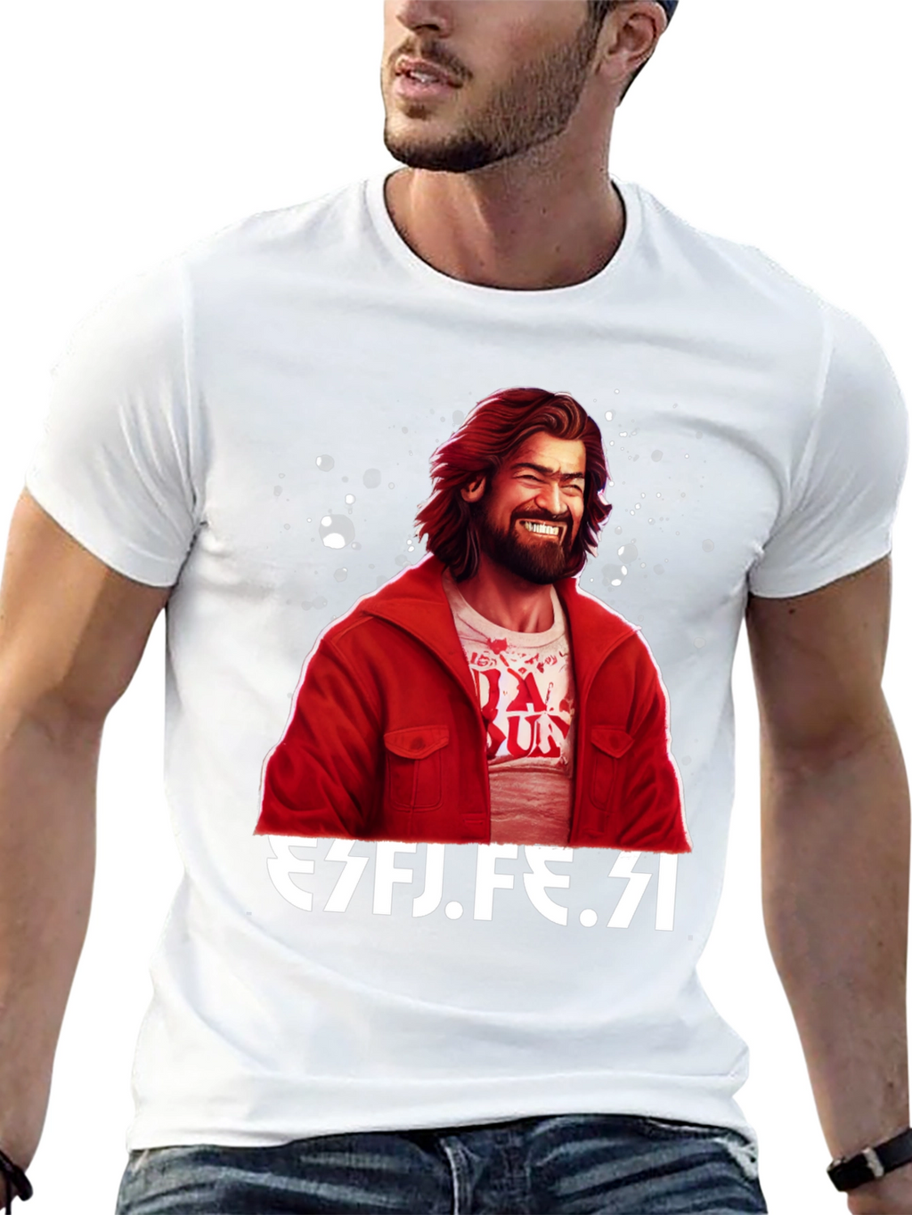 Mans Graphic Tee - Funny Design Black Casual Shirt