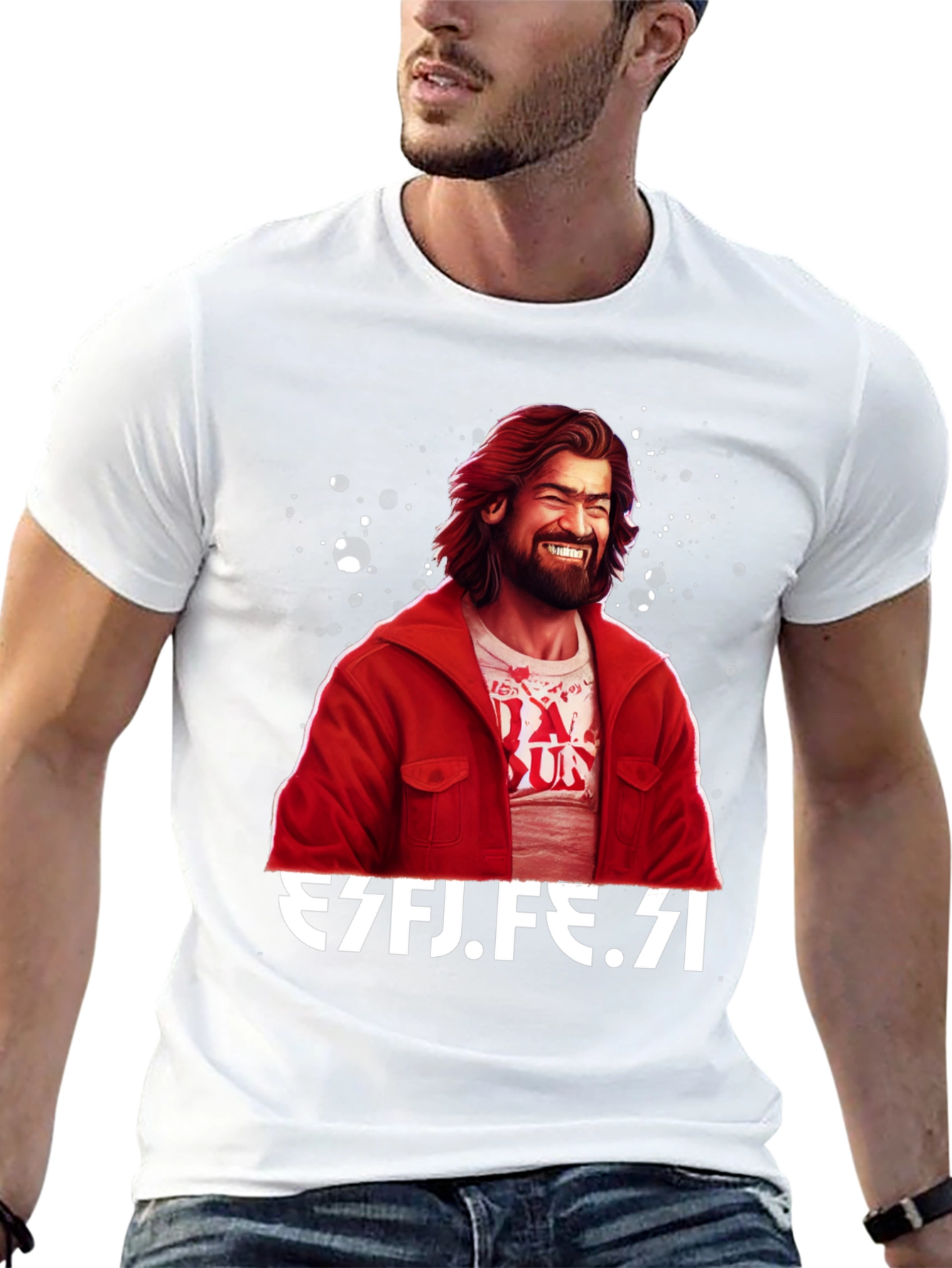 Mans Graphic Tee - Funny Design Black Casual Shirt
