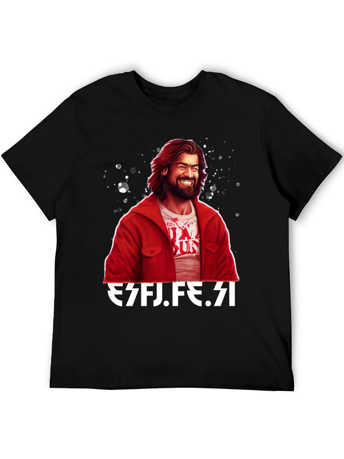Mans Graphic Tee - Funny Design Black Casual Shirt