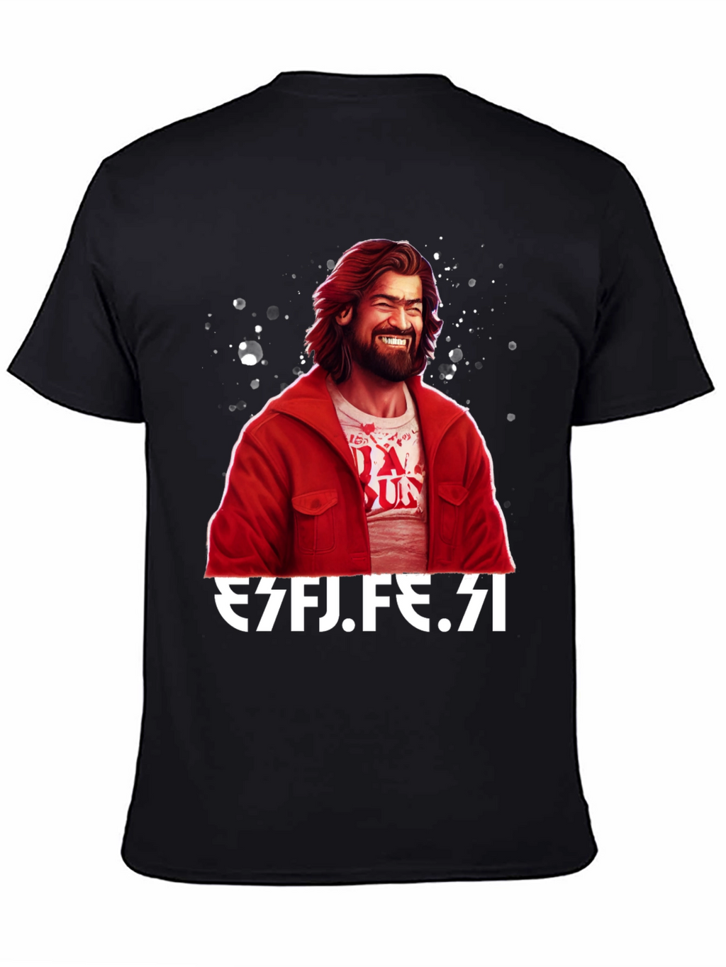 Mans Graphic Tee - Funny Design Black Casual Shirt