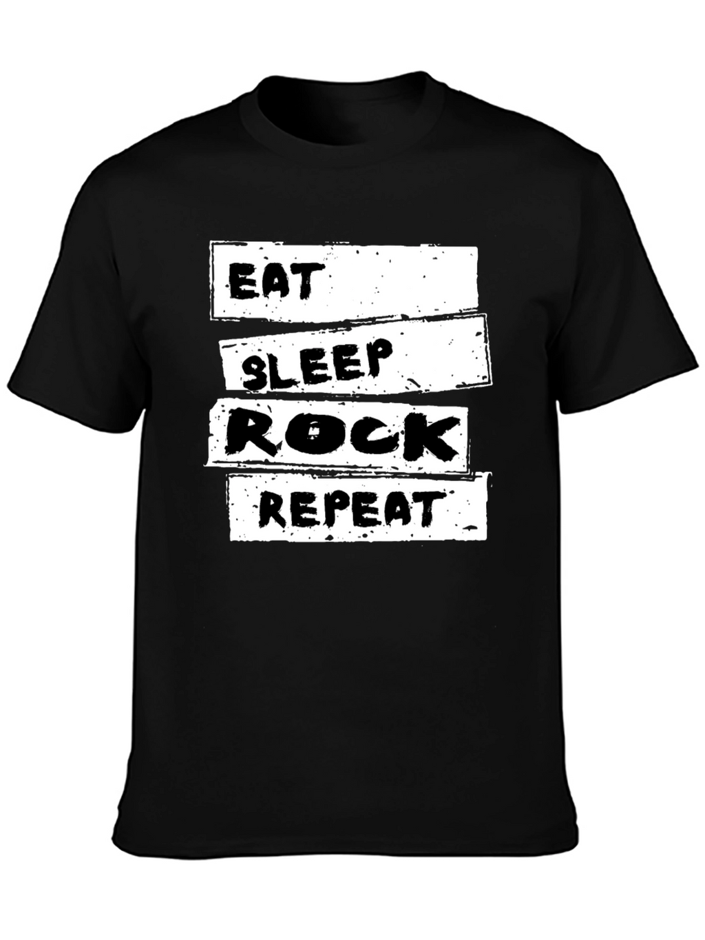 Eat Sleep Rock Repeat T-Shirt - Black Cotton Tee