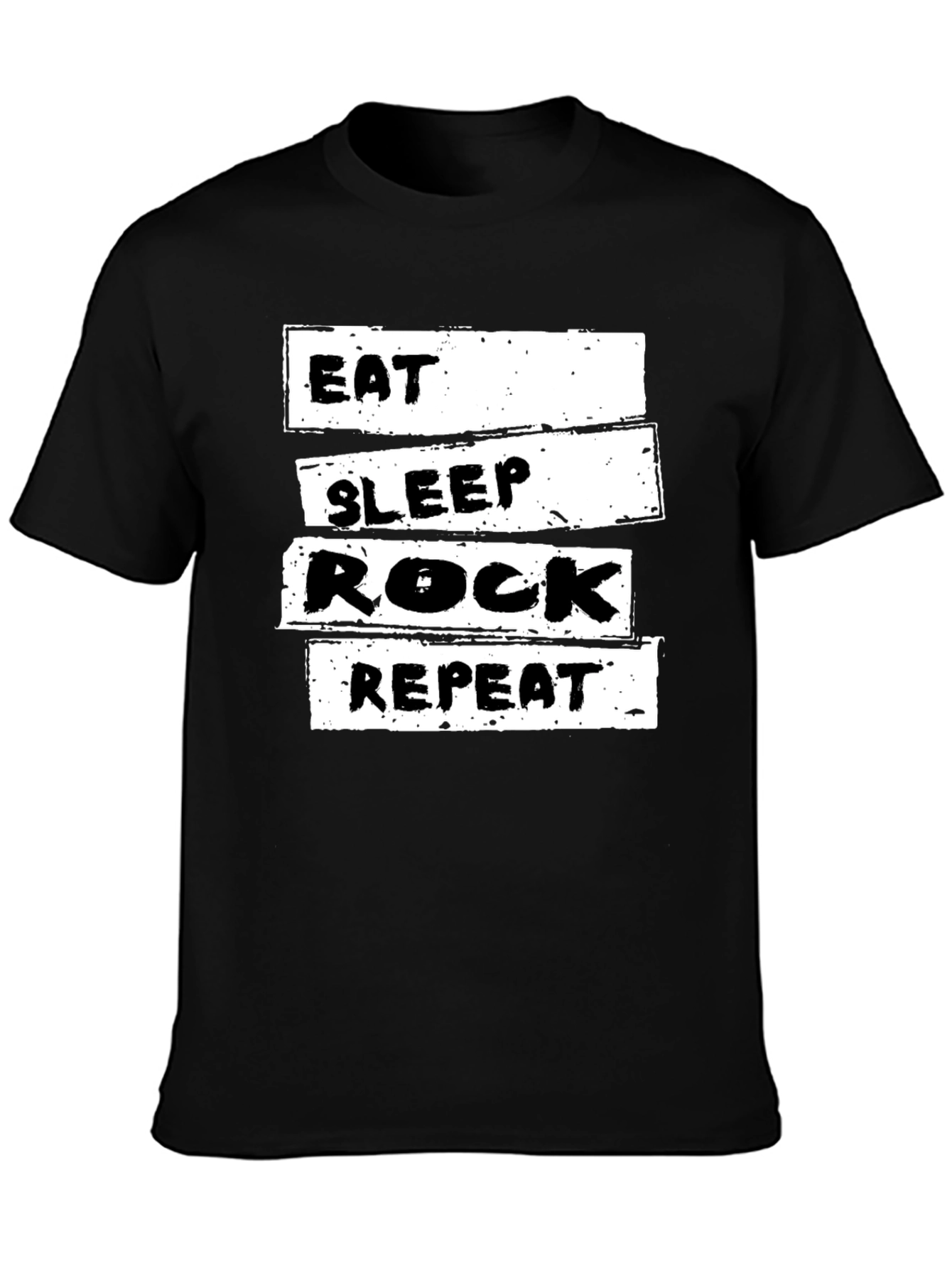 Eat Sleep Rock Repeat T-Shirt - Black Cotton Tee