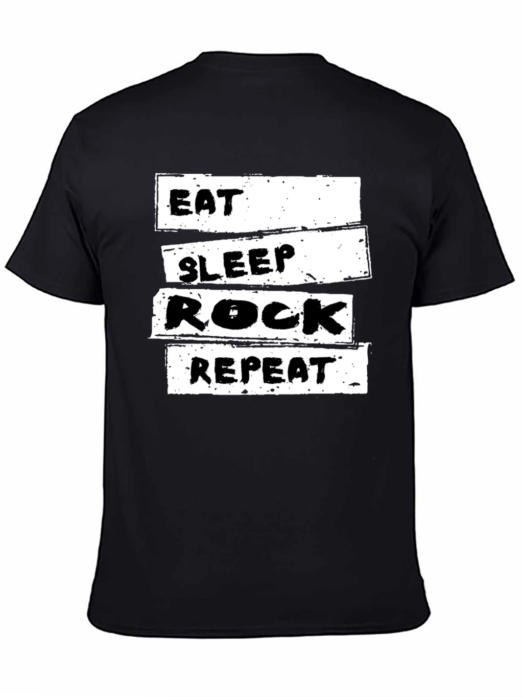 Eat Sleep Rock Repeat T-Shirt - Black Cotton Tee