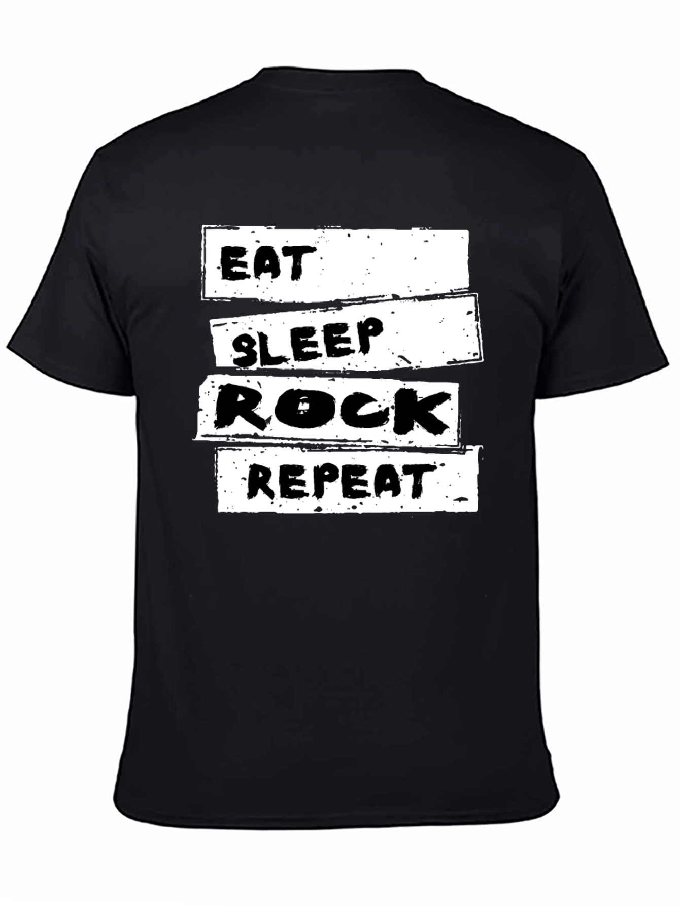 Eat Sleep Rock Repeat T-Shirt - Black Cotton Tee