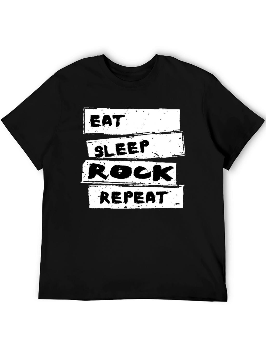 Eat Sleep Rock Repeat T-Shirt - Black Cotton Tee