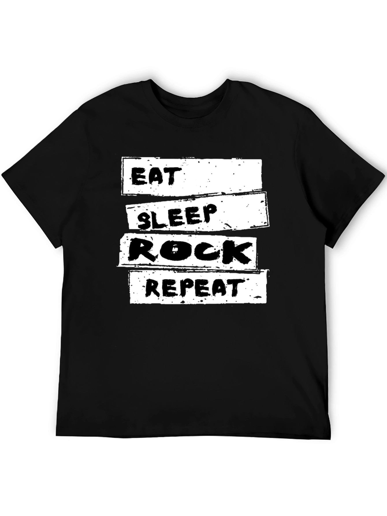 Eat Sleep Rock Repeat T-Shirt - Black Cotton Tee