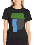Nature Scene Graphic Tee - Black Cotton Blend