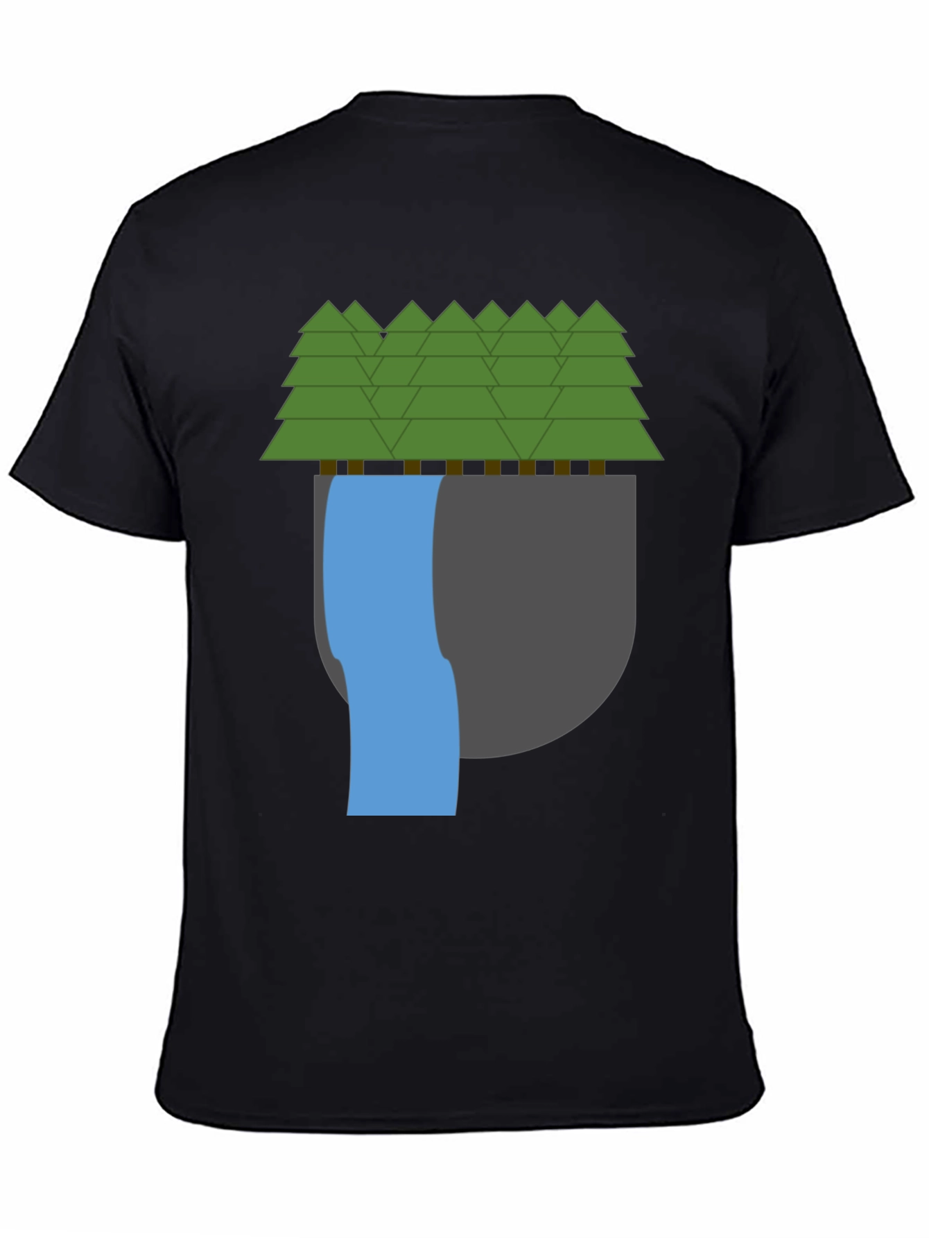 Nature Scene Graphic Tee - Black Cotton Blend