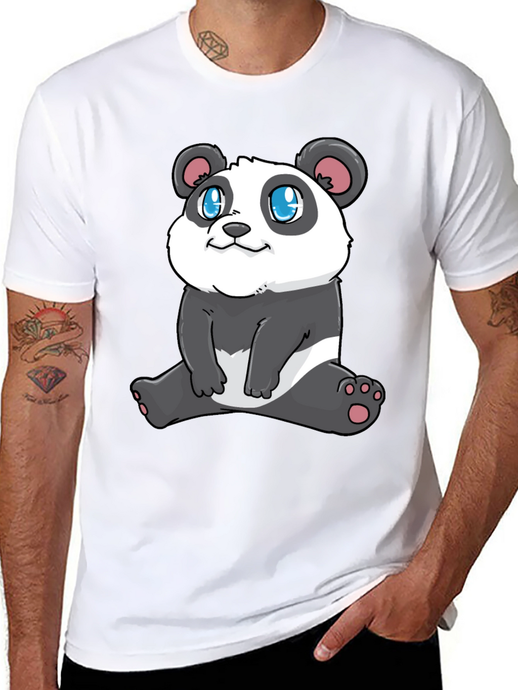 Cute Panda Graphic Tee - Stylish Black T-Shirt