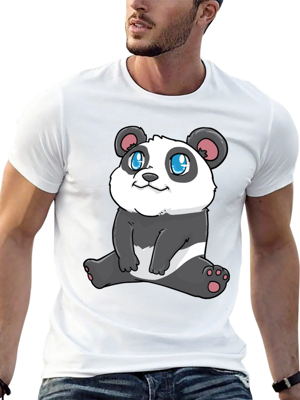 Cute Panda Graphic Tee - Stylish Black T-Shirt