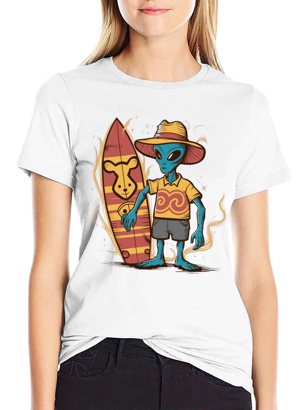 Alien Surfer T-Shirt - Funky Graphic Tee