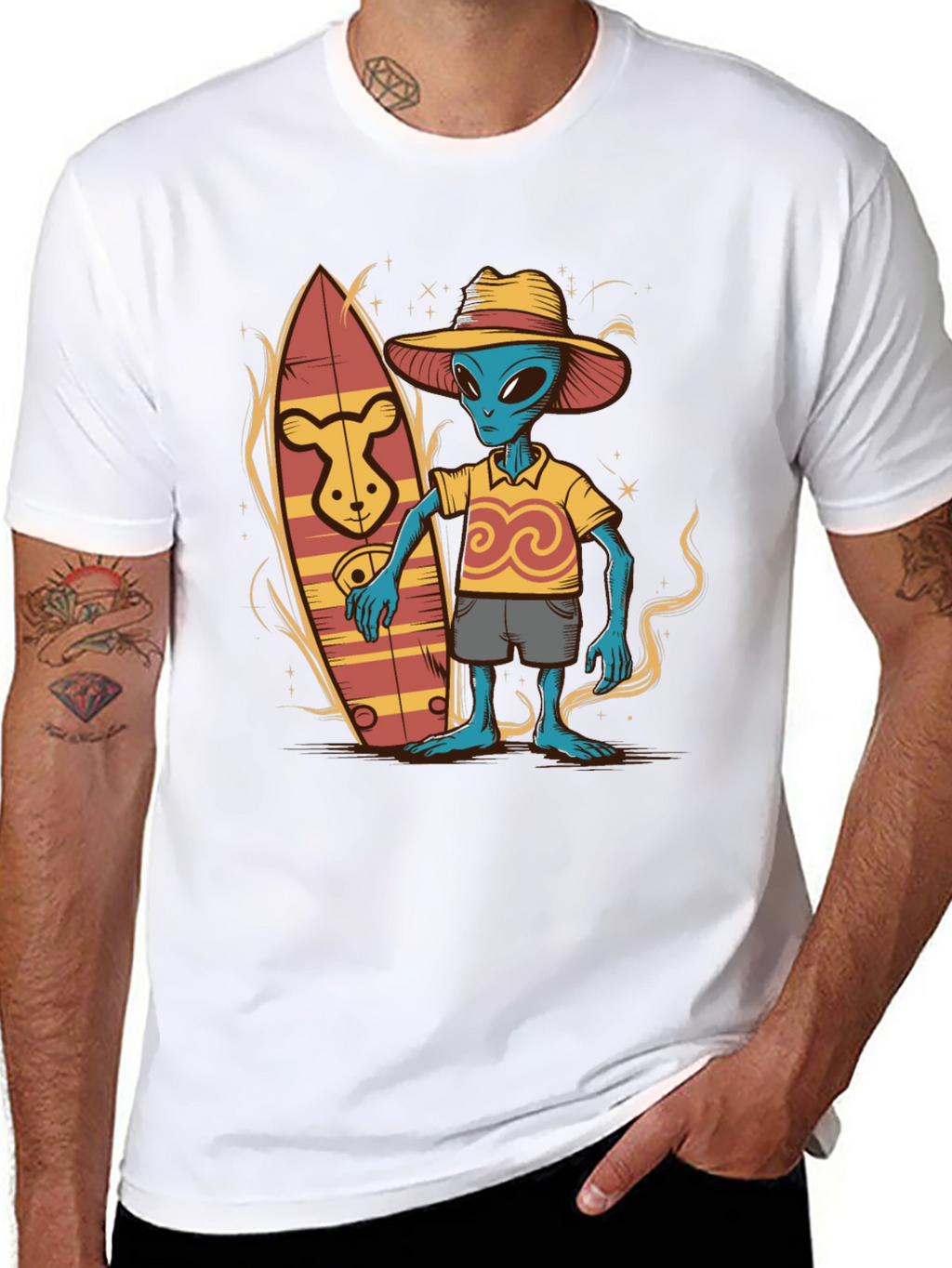 Alien Surfer T-Shirt - Funky Graphic Tee