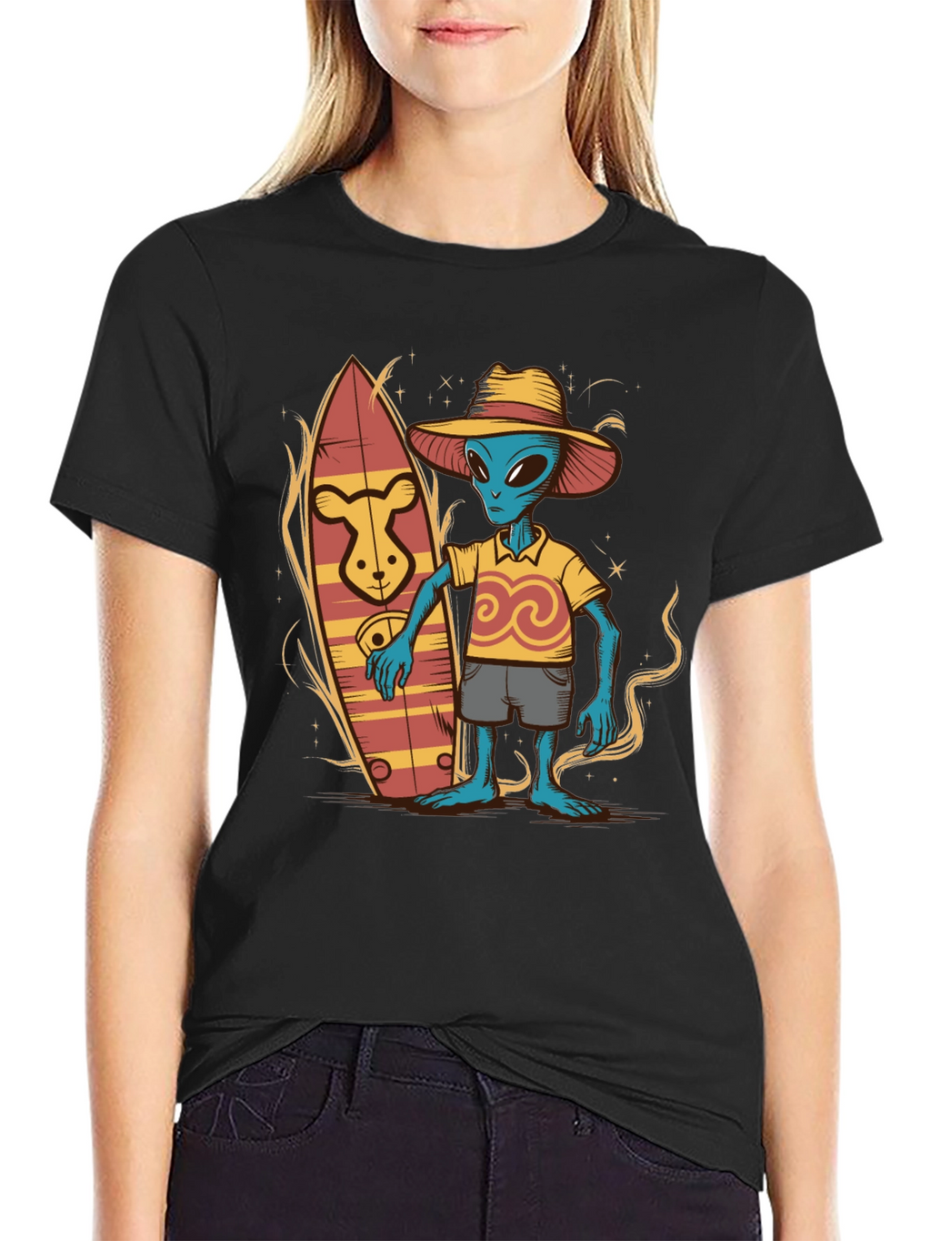 Alien Surfer T-Shirt - Funky Graphic Tee