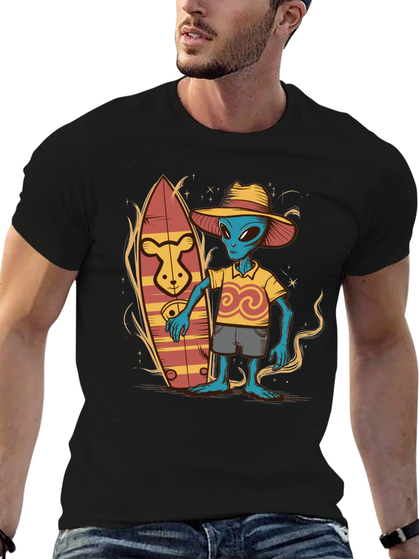 Alien Surfer T-Shirt - Funky Graphic Tee