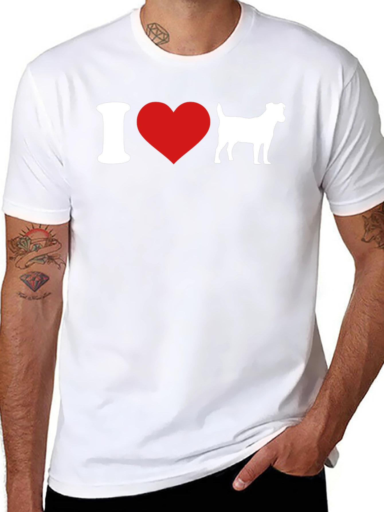 I Love Dogs T-Shirt - Heart Design