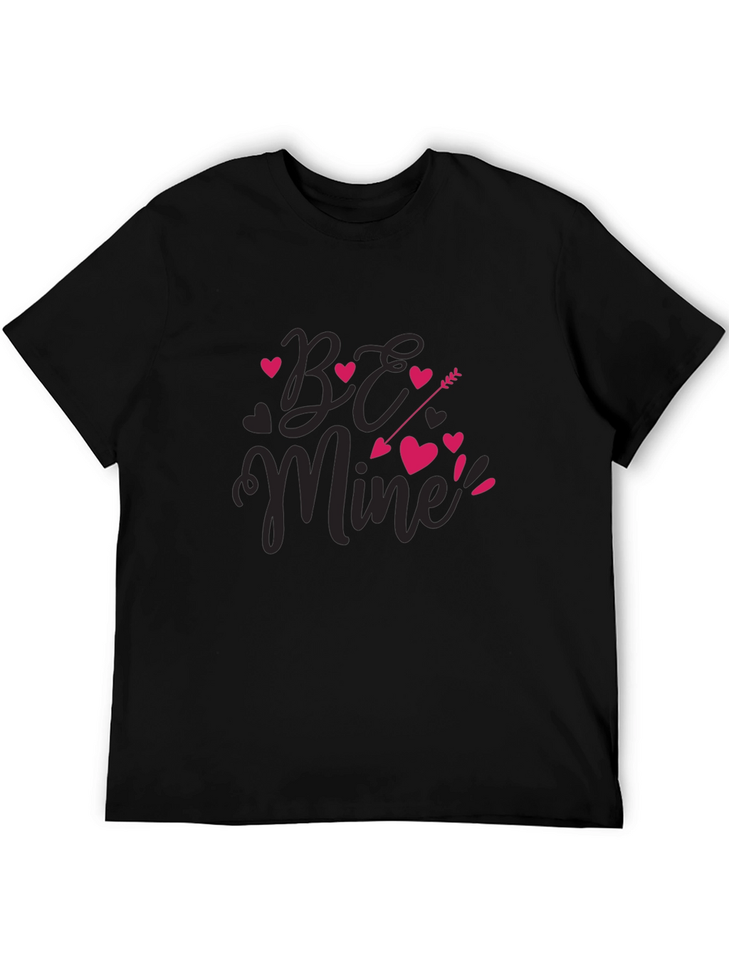 Be Mine Valentines Day Black Graphic Tee