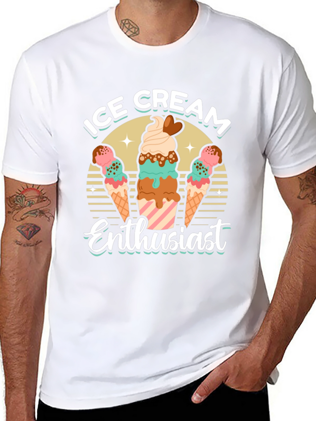 Ice Cream Enthusiast Graphic T-Shirt