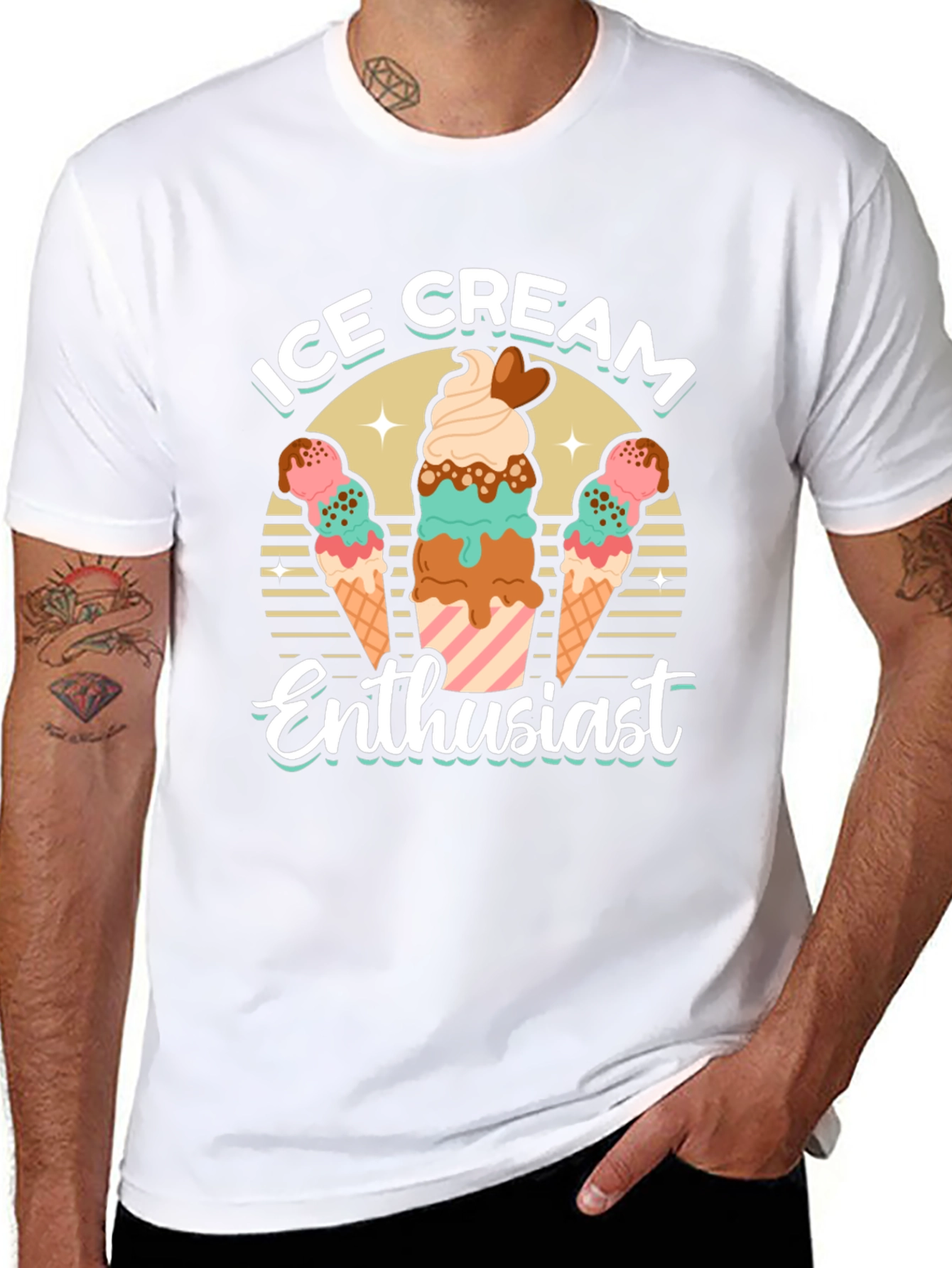 Ice Cream Enthusiast Graphic T-Shirt