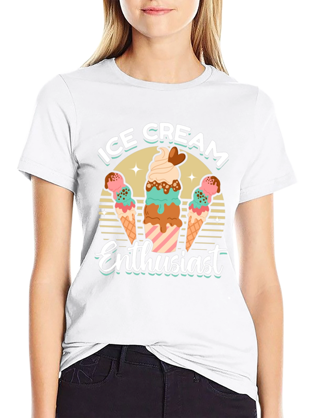 Ice Cream Enthusiast Graphic T-Shirt