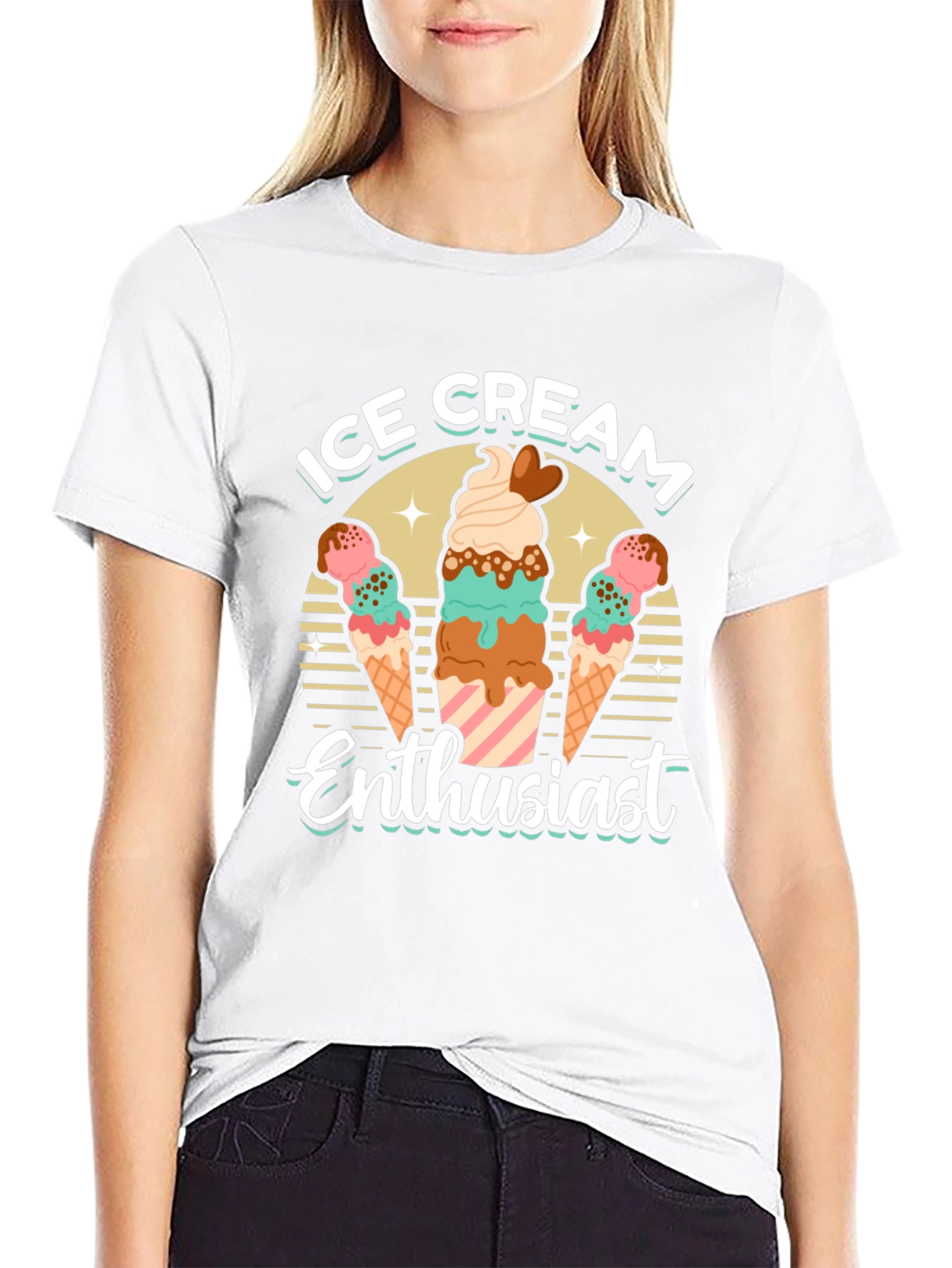 Ice Cream Enthusiast Graphic T-Shirt