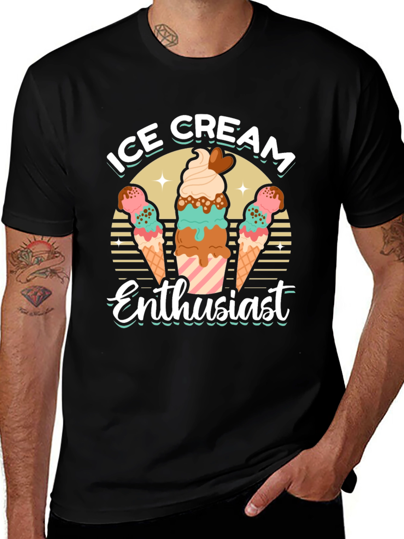 Ice Cream Enthusiast Graphic T-Shirt