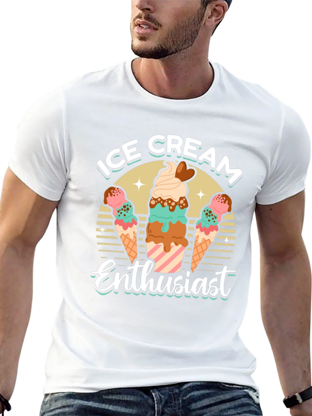 Ice Cream Enthusiast Graphic T-Shirt