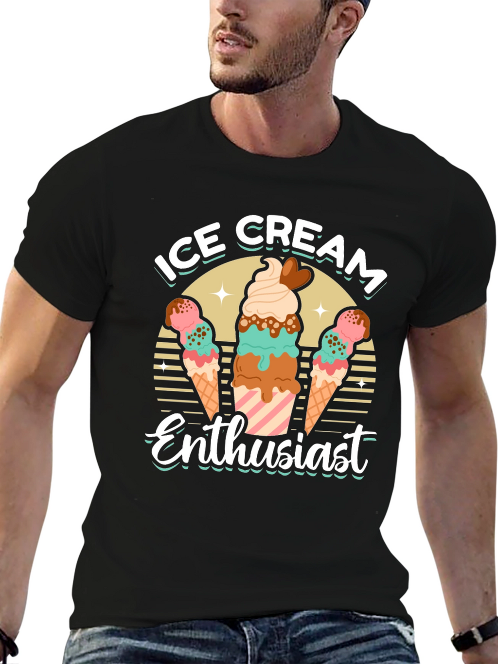 Ice Cream Enthusiast Graphic T-Shirt