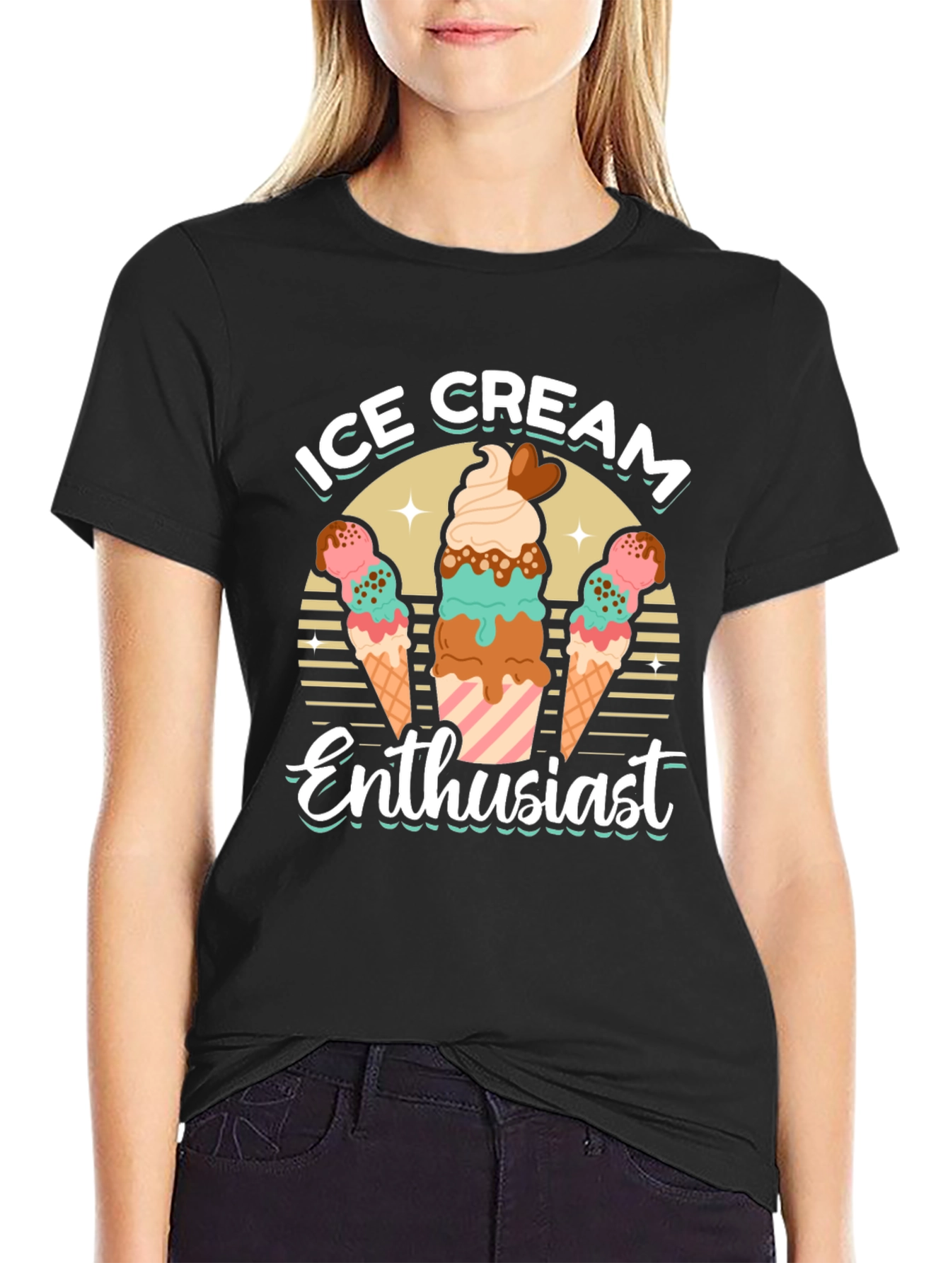 Ice Cream Enthusiast Graphic T-Shirt
