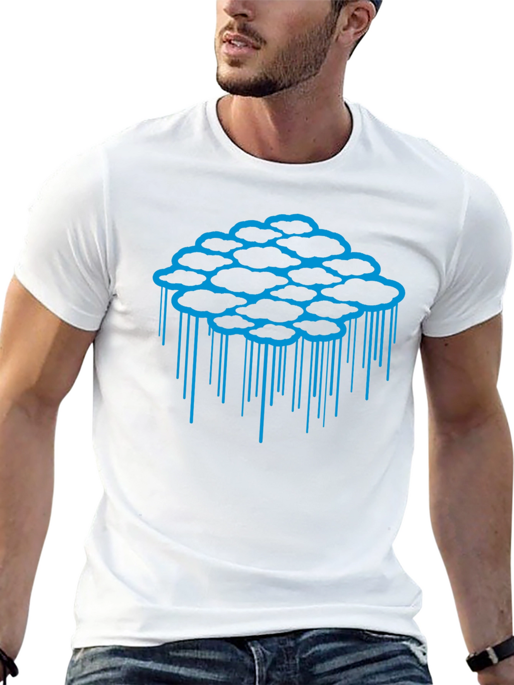 Cloud Drip Graphic Tee - Black Cotton T-Shirt
