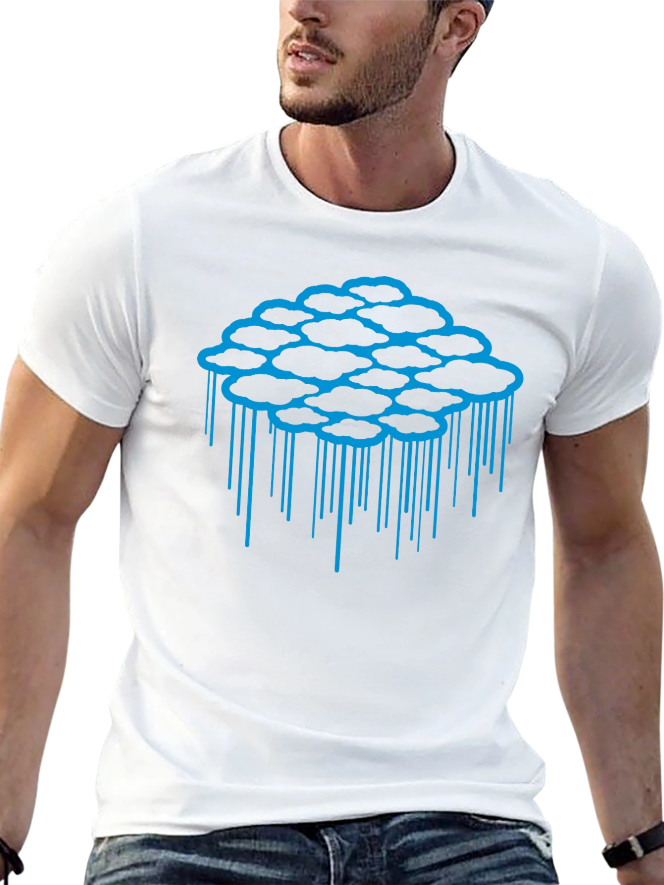 Cloud Drip Graphic Tee - Black Cotton T-Shirt