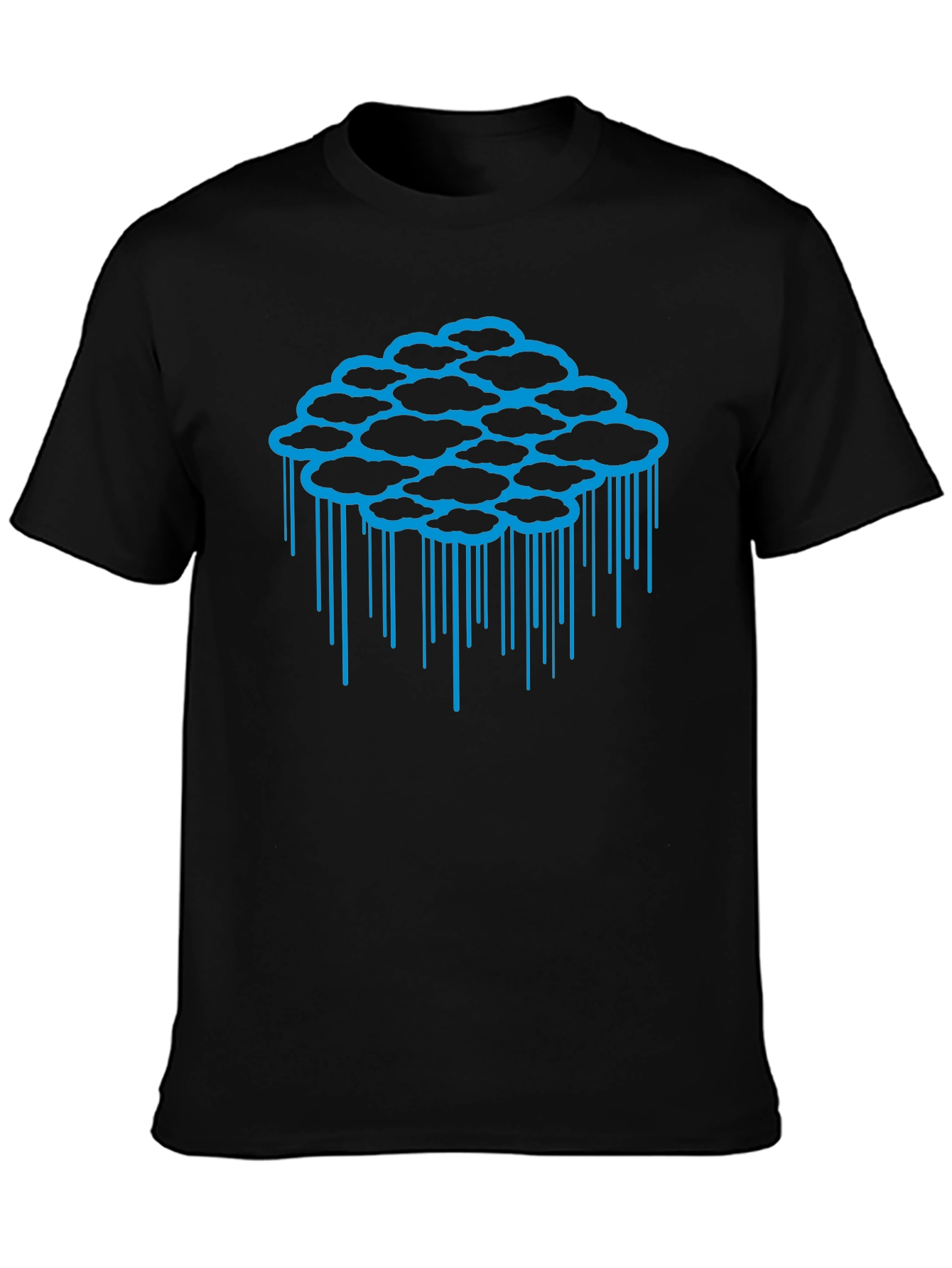 Cloud Drip Graphic Tee - Black Cotton T-Shirt