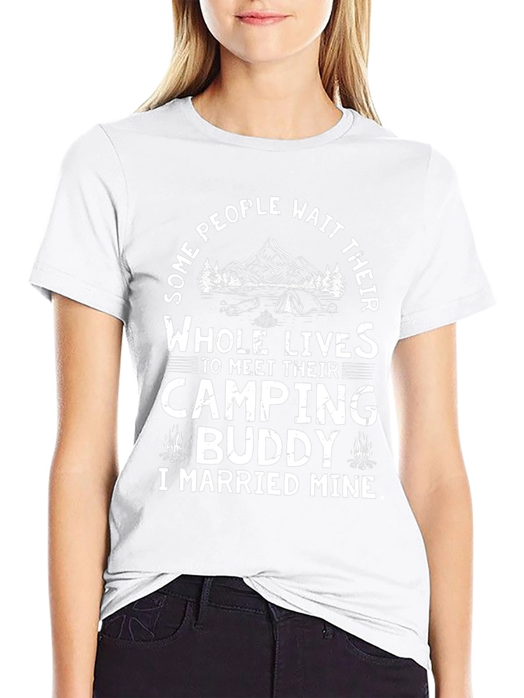 Camping Buddy T-Shirt - Married Mine Black Tee