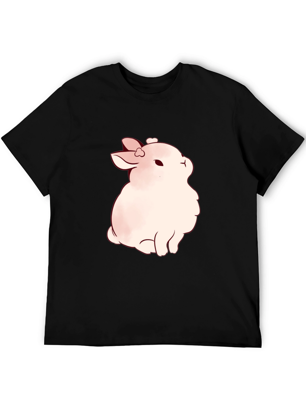 Cute Bunny Graphic Black T-Shirt