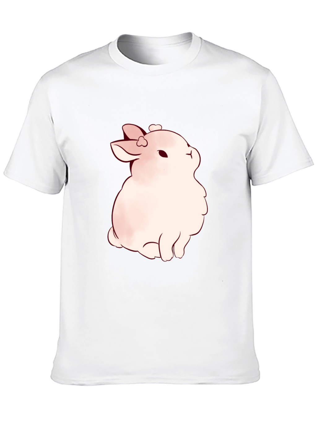 Cute Bunny Graphic Black T-Shirt