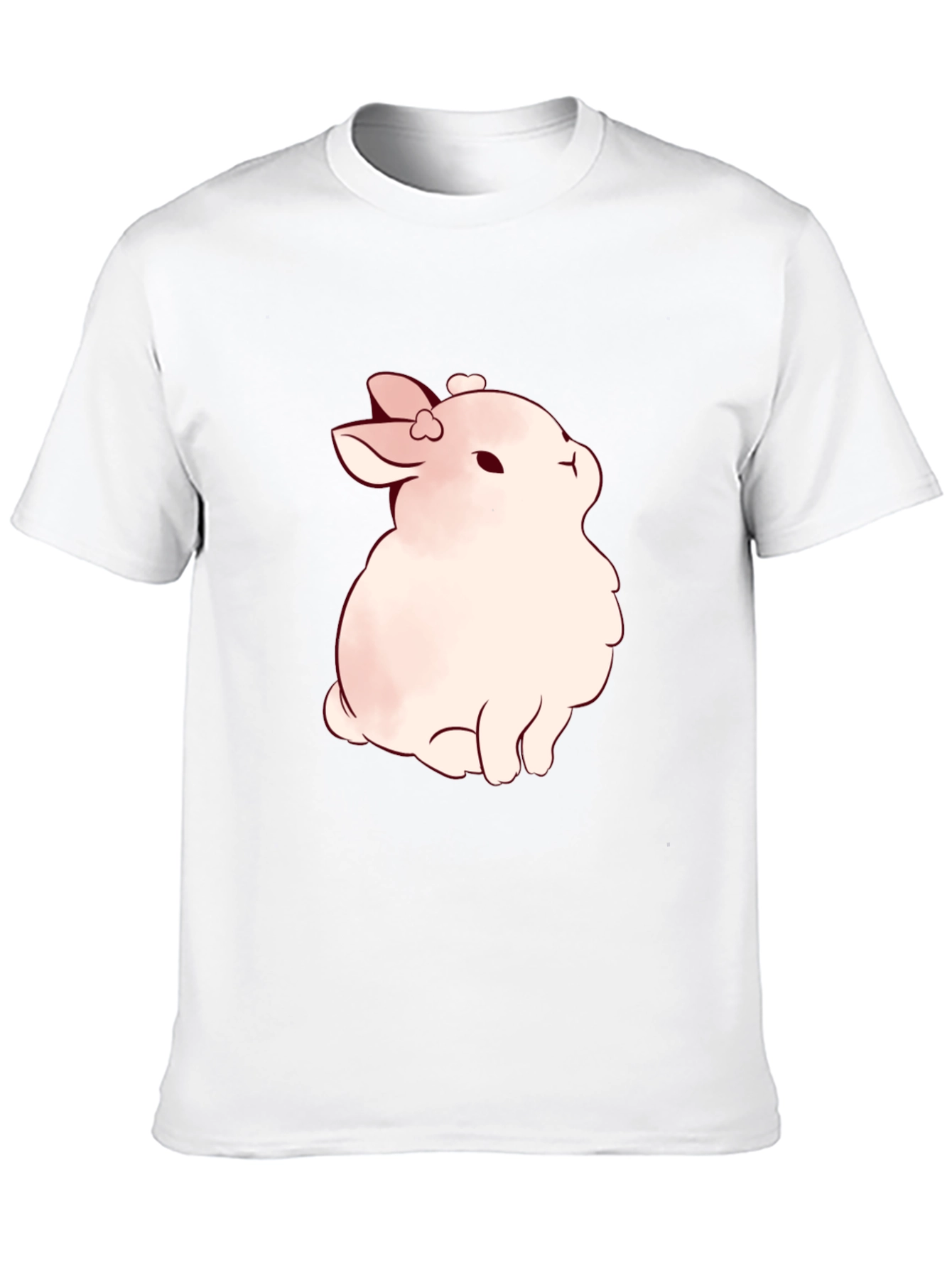 Cute Bunny Graphic Black T-Shirt
