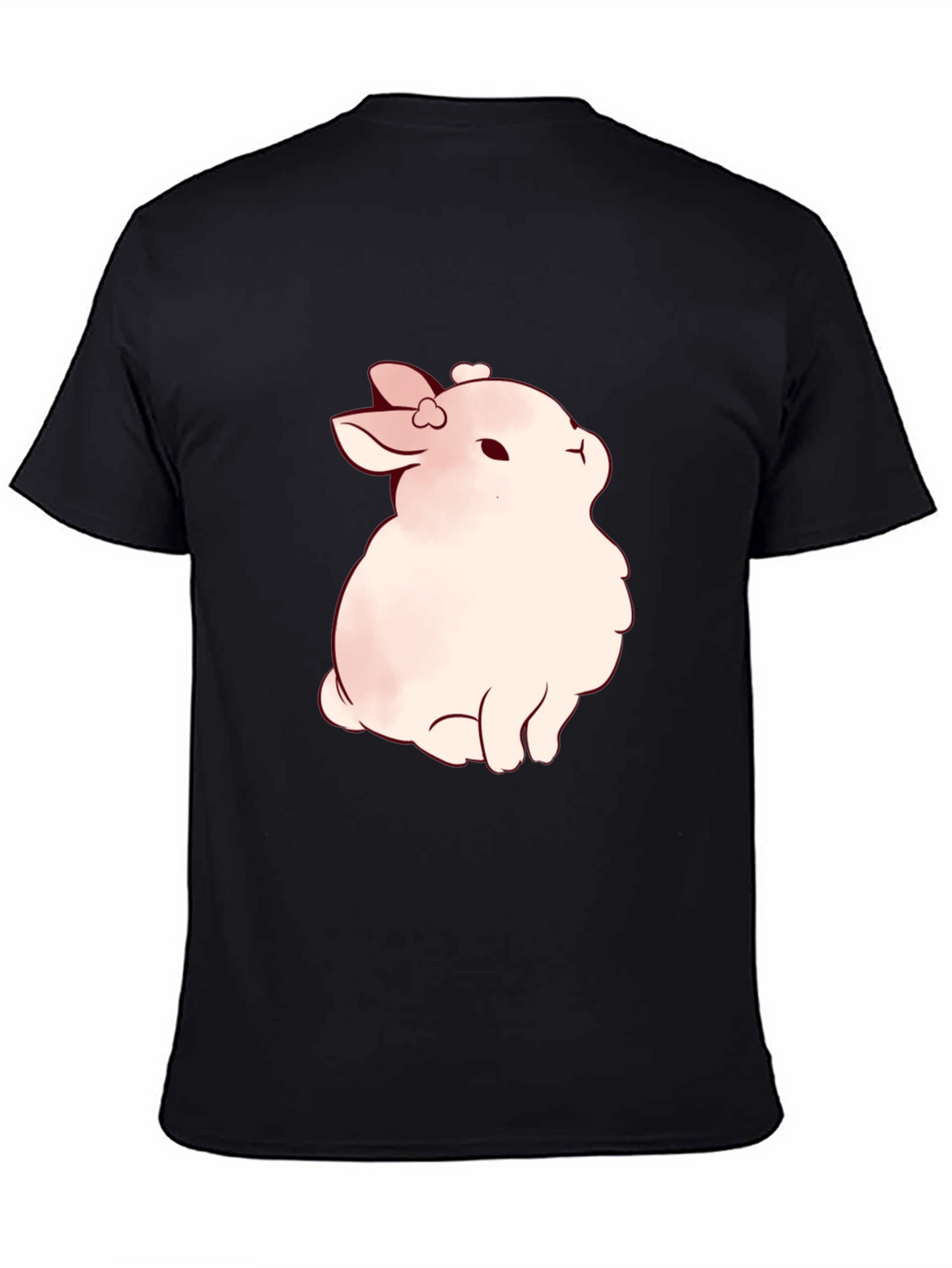 Cute Bunny Graphic Black T-Shirt