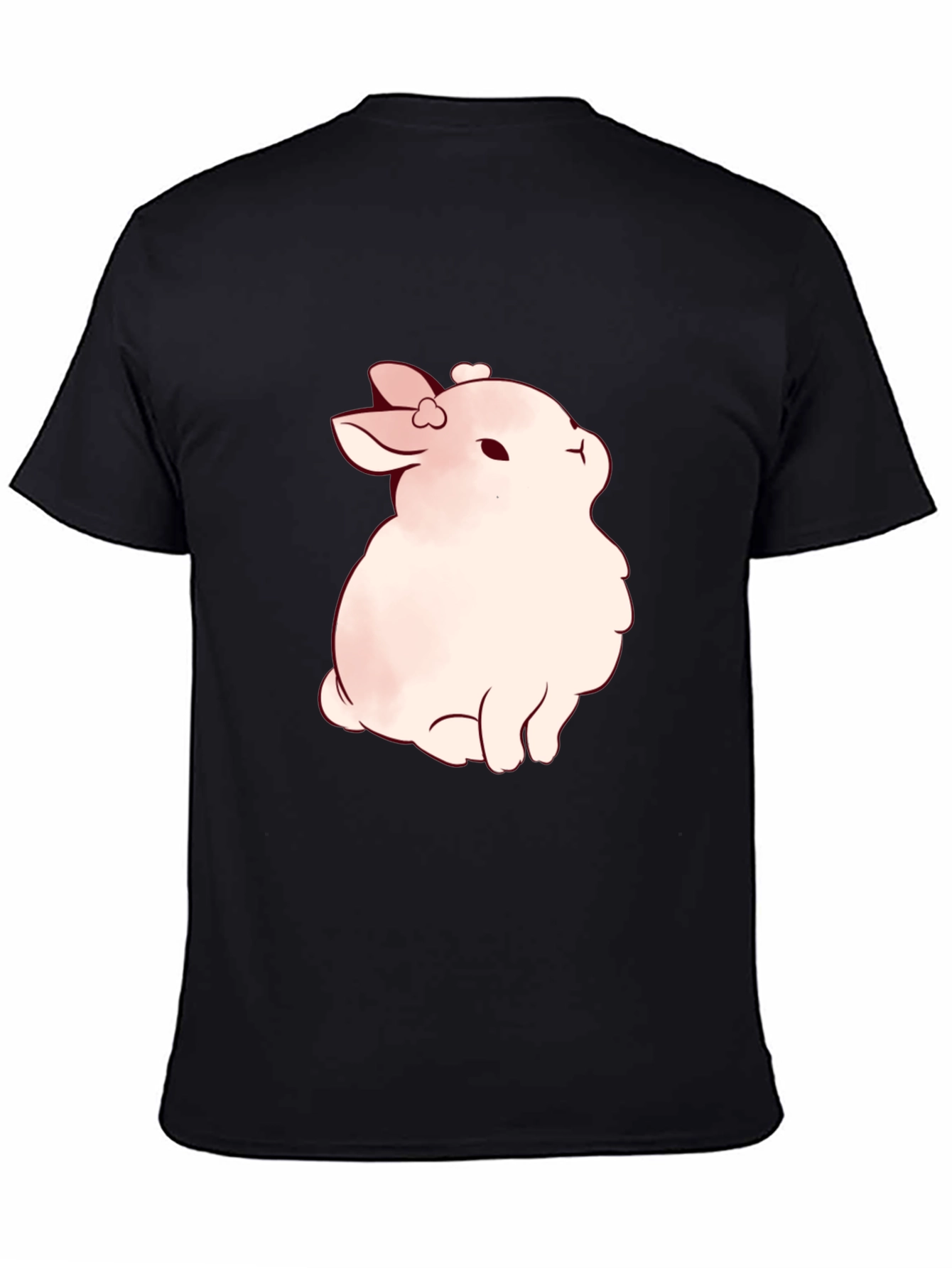 Cute Bunny Graphic Black T-Shirt