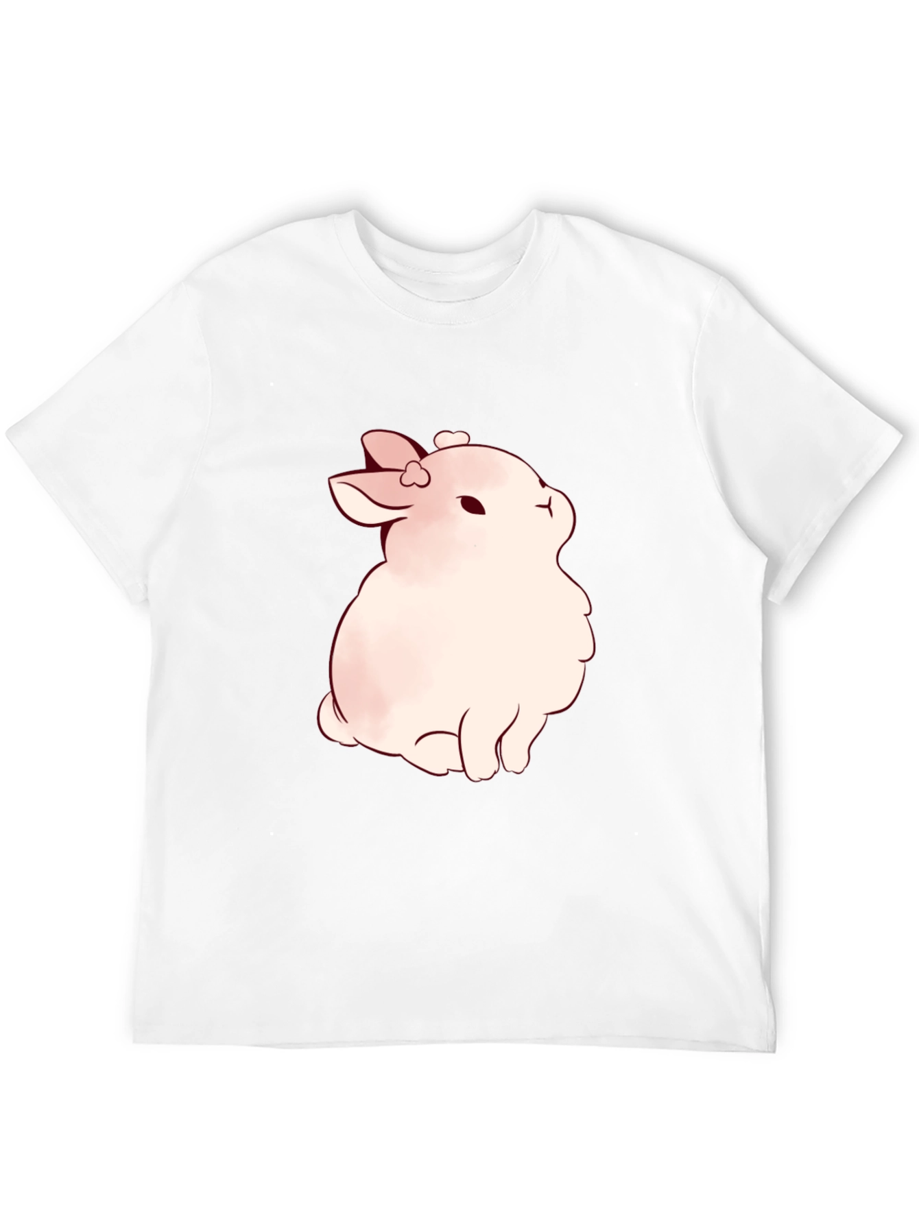 Cute Bunny Graphic Black T-Shirt