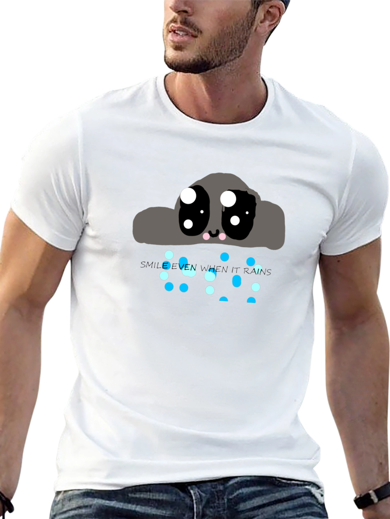 Cute Rainy Cloud T-Shirt - Smile Even in Rain!