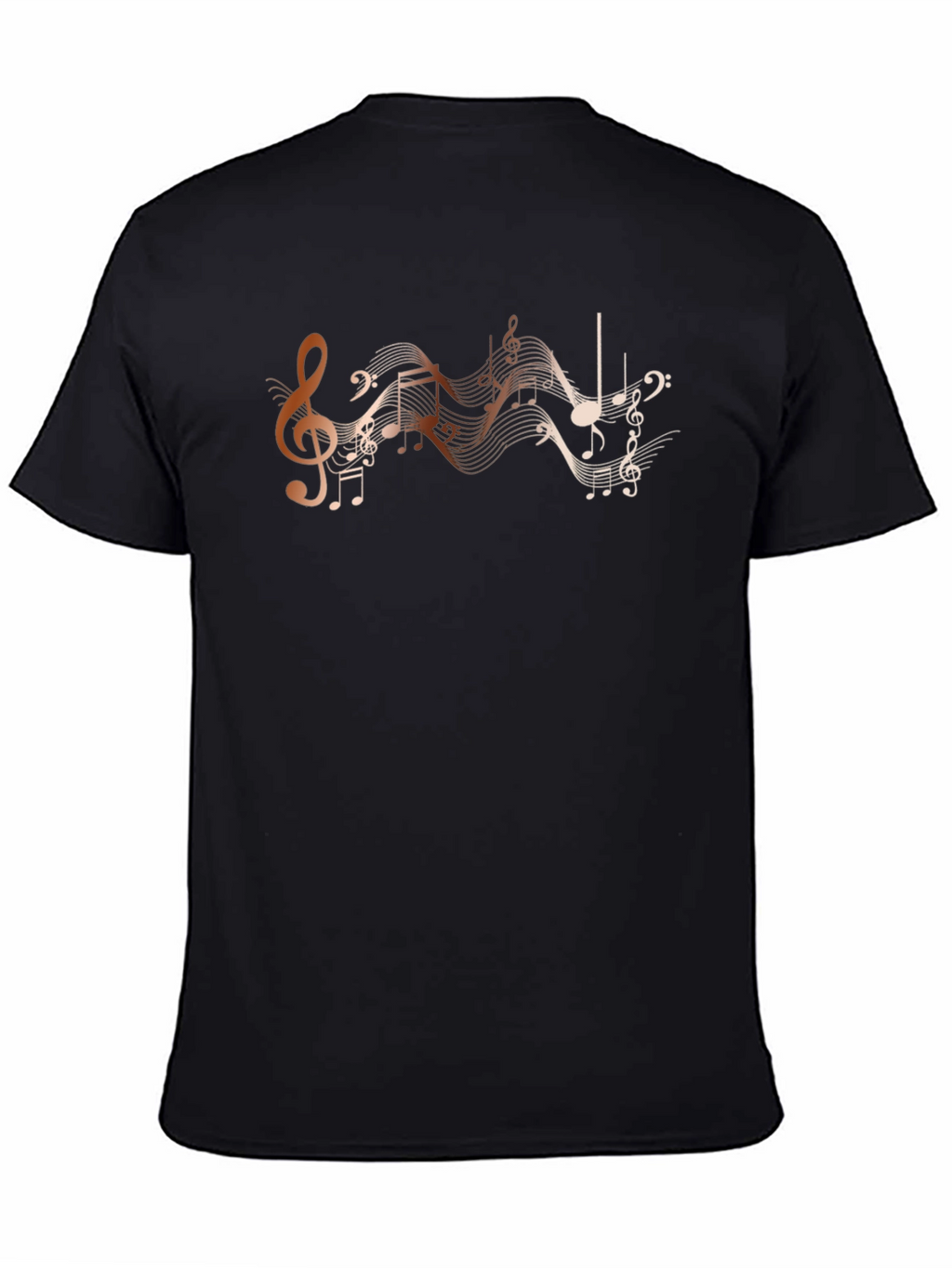 Musical Notes Graphic Black T-Shirt