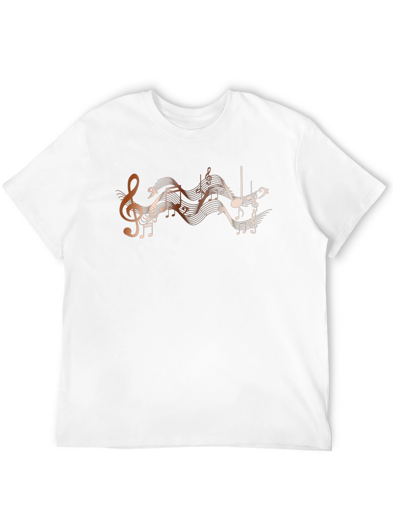 Musical Notes Graphic Black T-Shirt