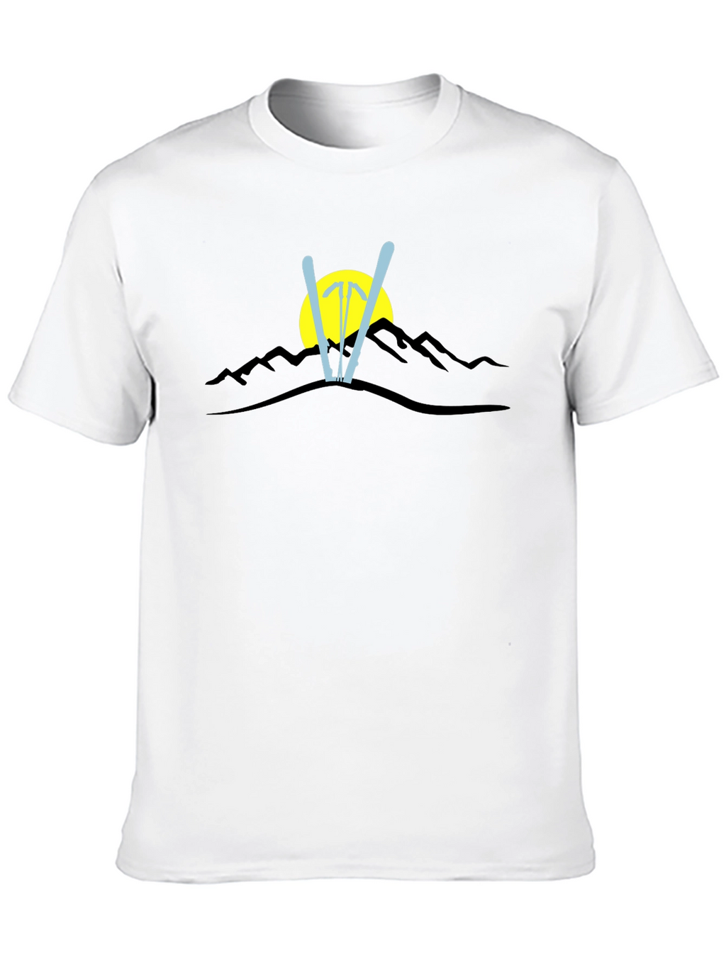 Mountain Ski Graphic Black T-Shirt