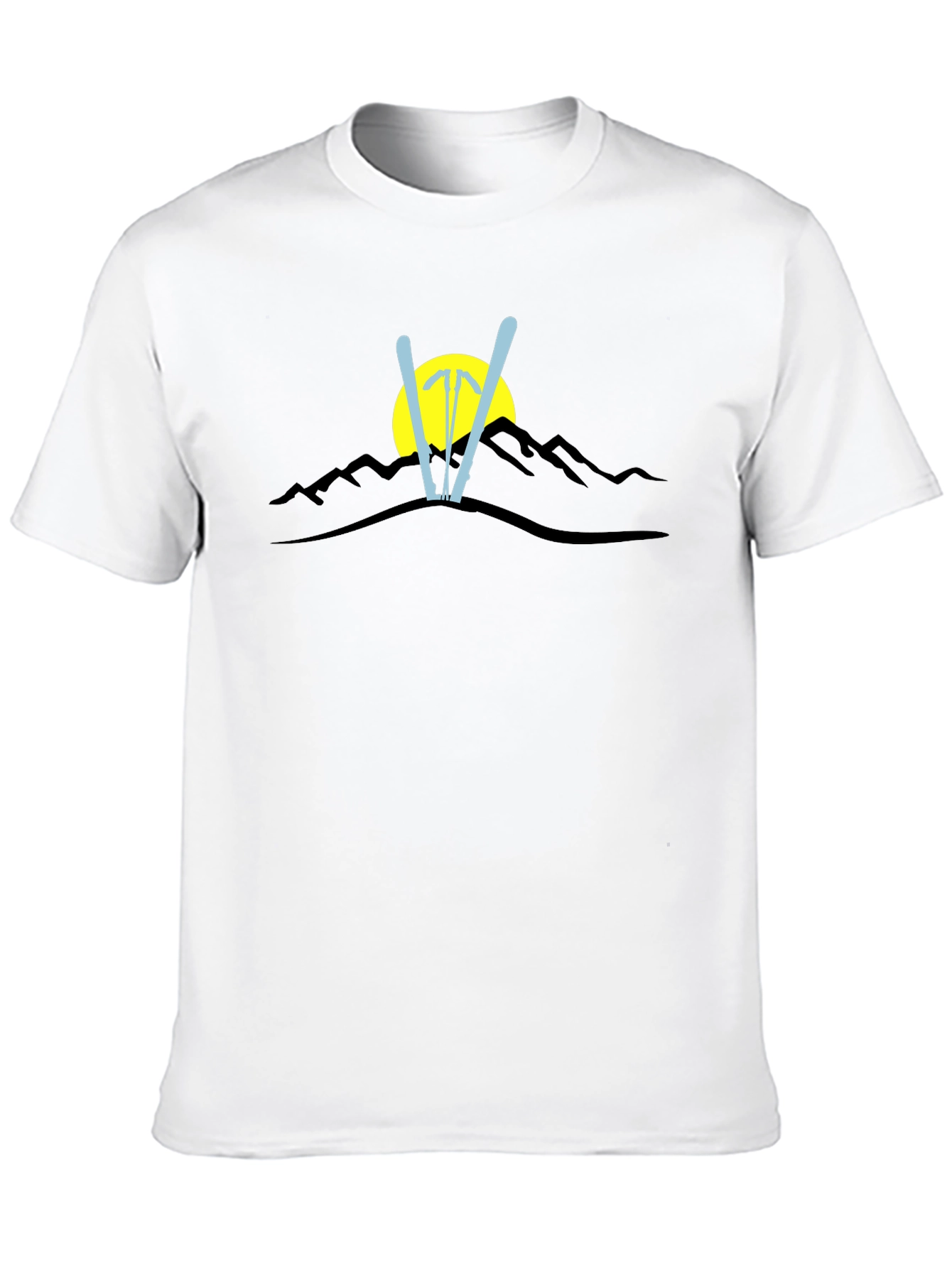 Mountain Ski Graphic Black T-Shirt